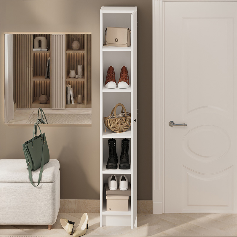 Buket Megapap melamine multi purpose cabinet in white color 29,8x32,1x175,2cm.
