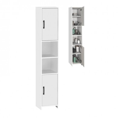Hobbes Megapap melamine kitchen / bathroom cabinet in white color 35x30x182,3cm.