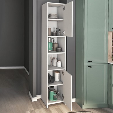 Hobbes Megapap melamine kitchen / bathroom cabinet in white color 35x30x182,3cm.