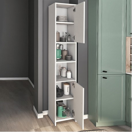 Hobbes Megapap melamine kitchen / bathroom cabinet in white color 35x30x182,3cm.