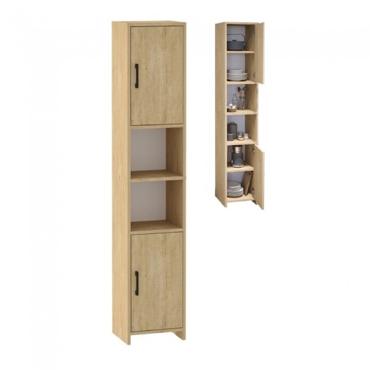 Ντουλάπι κουζίνας - μπάνιου Hobbes Megapap χρώμα sapphire oak 35x30x182,3εκ.