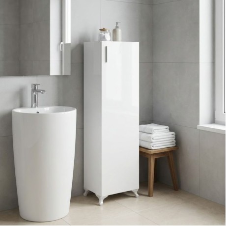 Mine Megapap melamine multipurpose cabinet in white color 30x32x128cm.