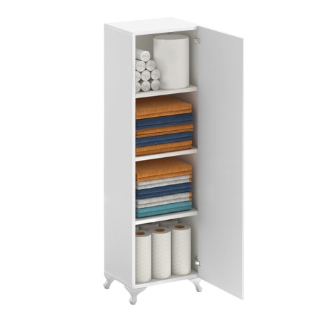 Mine Megapap melamine multipurpose cabinet in white color 30x32x128cm.