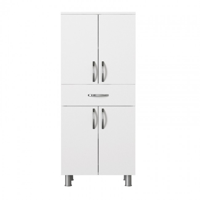 Ντουλάπι κουζίνας - μπάνιου Montana Megapap χρώμα λευκό 59,4x31,5x140εκ.