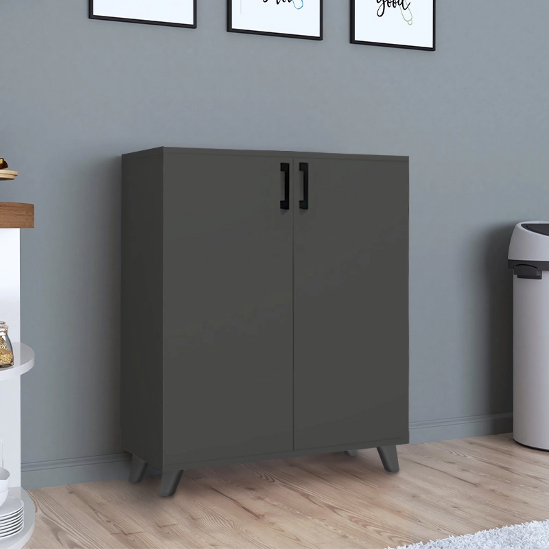 Lilly Megapap melamine kitchen/bathroom cabinet -  shoe rack in anthracite color 72x32,5x88cm.