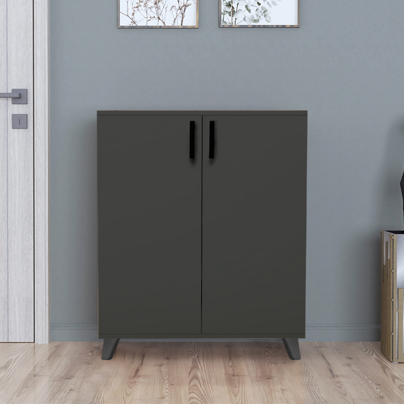 Lilly Megapap melamine kitchen/bathroom cabinet -  shoe rack in anthracite color 72x32,5x88cm.
