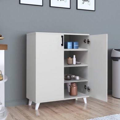 Lilly Megapap melamine kitchen/bathroom cabinet -  shoe rack in white color 72x32,5x88cm.