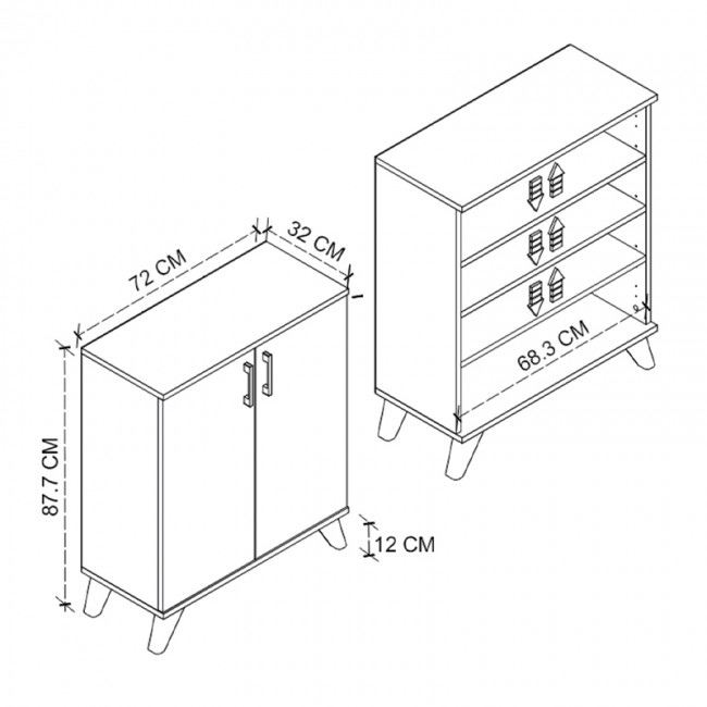 Ντουλάπι κουζίνας/μπάνιου - Παπουτσοθήκη μελαμίνης Lilly Megapap χρώμα λευκό 72x32,5x88εκ. Ντουλάπι κουζίνας/μπάνιου - Παπουτσοθήκη μελαμίνης Lilly Megapap χρώμα λευκό 72x32,5x88εκ.