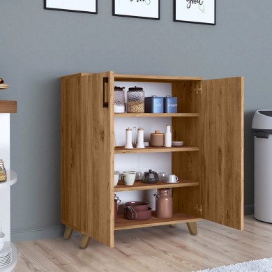 Lilly Megapap melamine kitchen/bathroom cabinet -  shoe rack in pine oak color 72x32,5x88cm.