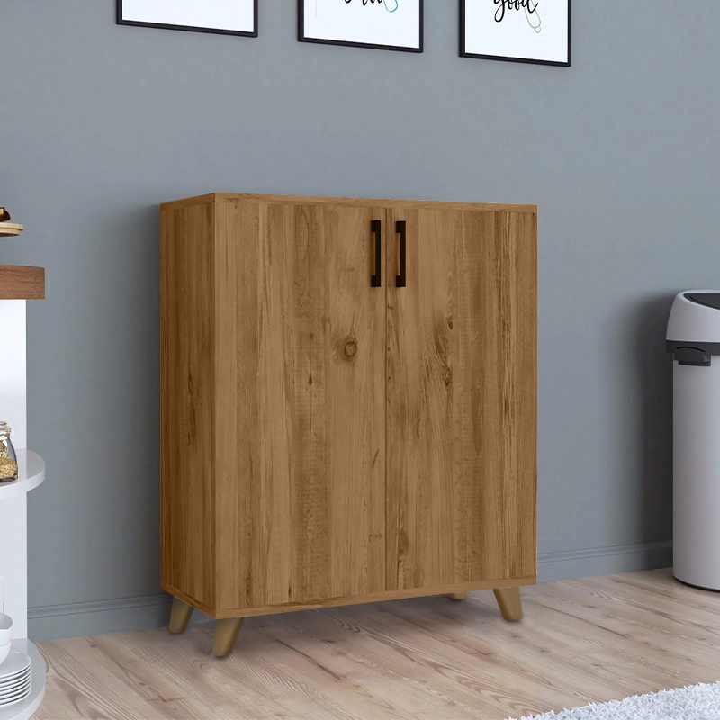 Lilly Megapap melamine kitchen/bathroom cabinet -  shoe rack in pine oak color 72x32,5x88cm.