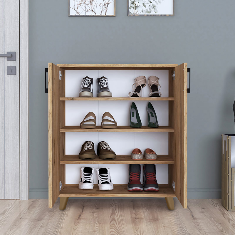 Lilly Megapap melamine kitchen/bathroom cabinet -  shoe rack in pine oak color 72x32,5x88cm.