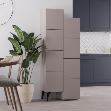 Stair Megapap melamine multipurpose cabinet in light mocha color 62,2x37,4x156cm