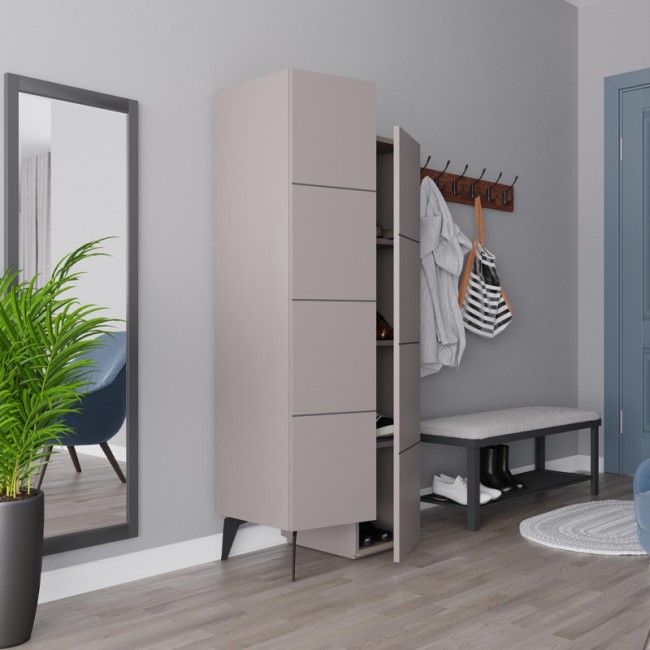 Ντουλάπι κουζίνας/μπάνιου - Παπουτσοθήκη Stair Megapap χρώμα ανοιχτή μόκα 62,2x37,4x156εκ. Ντουλάπι κουζίνας/μπάνιου - Παπουτσοθήκη Stair Megapap χρώμα ανοιχτή μόκα 62,2x37,4x156εκ.