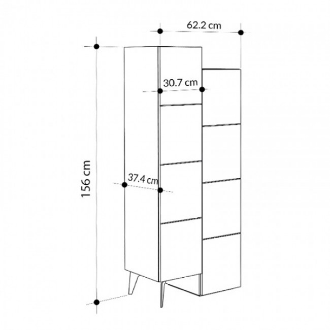 Ντουλάπι κουζίνας/μπάνιου - Παπουτσοθήκη Stair Megapap χρώμα ανοιχτή μόκα 62,2x37,4x156εκ. Ντουλάπι κουζίνας/μπάνιου - Παπουτσοθήκη Stair Megapap χρώμα ανοιχτή μόκα 62,2x37,4x156εκ.