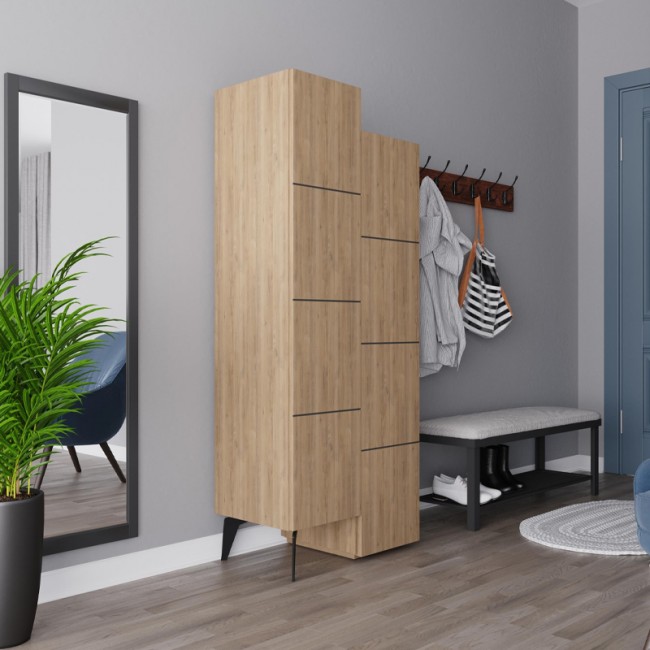 Ντουλάπι κουζίνας/μπάνιου - Παπουτσοθήκη Stair Megapap χρώμα φυσικό οξιάς 62,2x37,4x156εκ. Ντουλάπι κουζίνας/μπάνιου - Παπουτσοθήκη Stair Megapap χρώμα φυσικό οξιάς 62,2x37,4x156εκ.