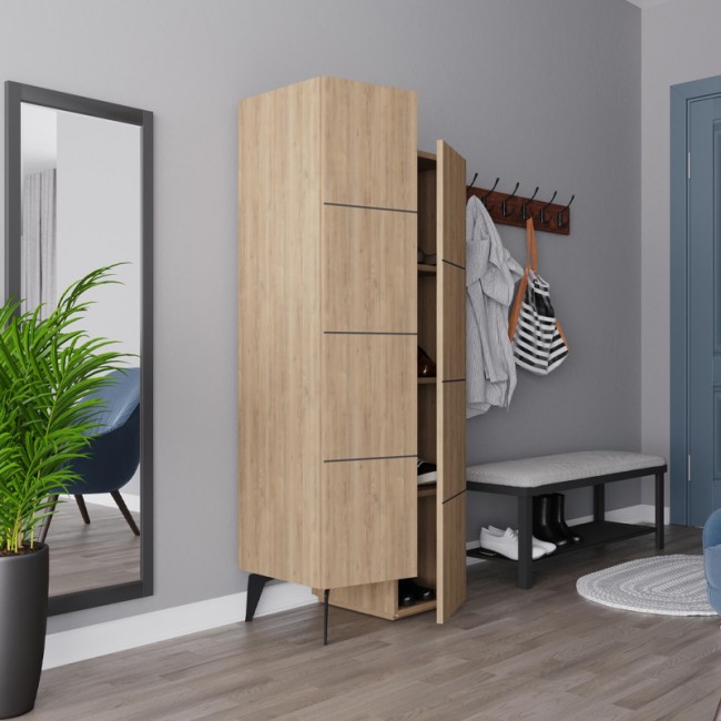 Ντουλάπι κουζίνας/μπάνιου - Παπουτσοθήκη Stair Megapap χρώμα φυσικό οξιάς 62,2x37,4x156εκ. Ντουλάπι κουζίνας/μπάνιου - Παπουτσοθήκη Stair Megapap χρώμα φυσικό οξιάς 62,2x37,4x156εκ.