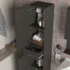 Selina Megapap melamine kitchen/bathroom cabinet in anthracite color 35x31x179cm.
