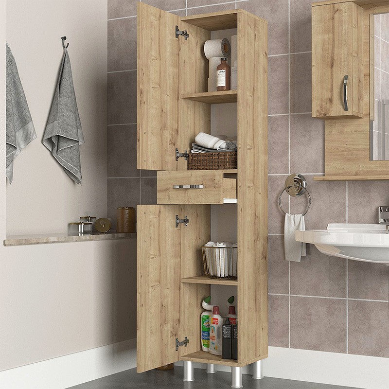 Selina Megapap melamine kitchen/bathroom cabinet in sapphire oak color 35x31x179cm.