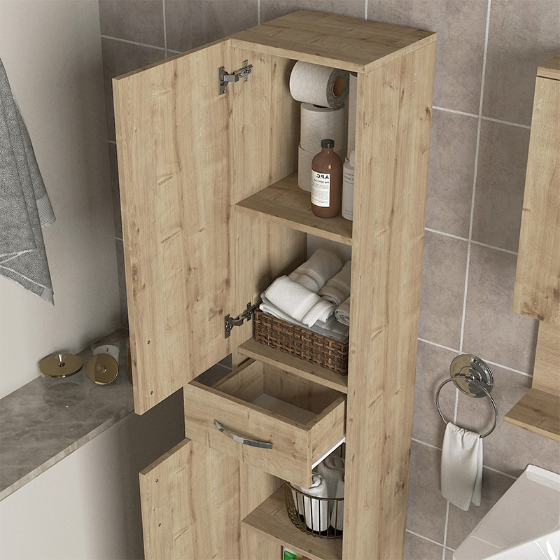 Selina Megapap melamine kitchen/bathroom cabinet in sapphire oak color 35x31x179cm.