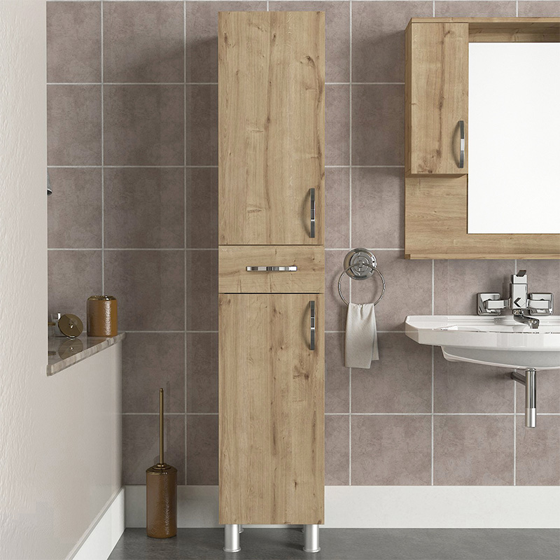 Selina Megapap melamine kitchen/bathroom cabinet in sapphire oak color 35x31x179cm.