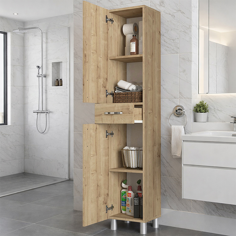 Selina Megapap melamine kitchen/bathroom cabinet in sapphire oak color 35x31x179cm.
