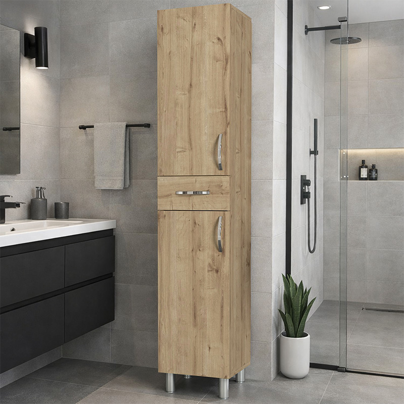 Selina Megapap melamine kitchen/bathroom cabinet in sapphire oak color 35x31x179cm.