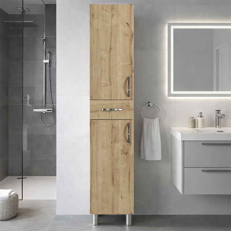 Selina Megapap melamine kitchen/bathroom cabinet in sapphire oak color 35x31x179cm.