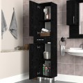 Selina Megapap melamine kitchen/bathroom cabinet in sencron black color 35x31x179cm.