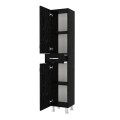 Selina Megapap melamine kitchen/bathroom cabinet in sencron black color 35x31x179cm.