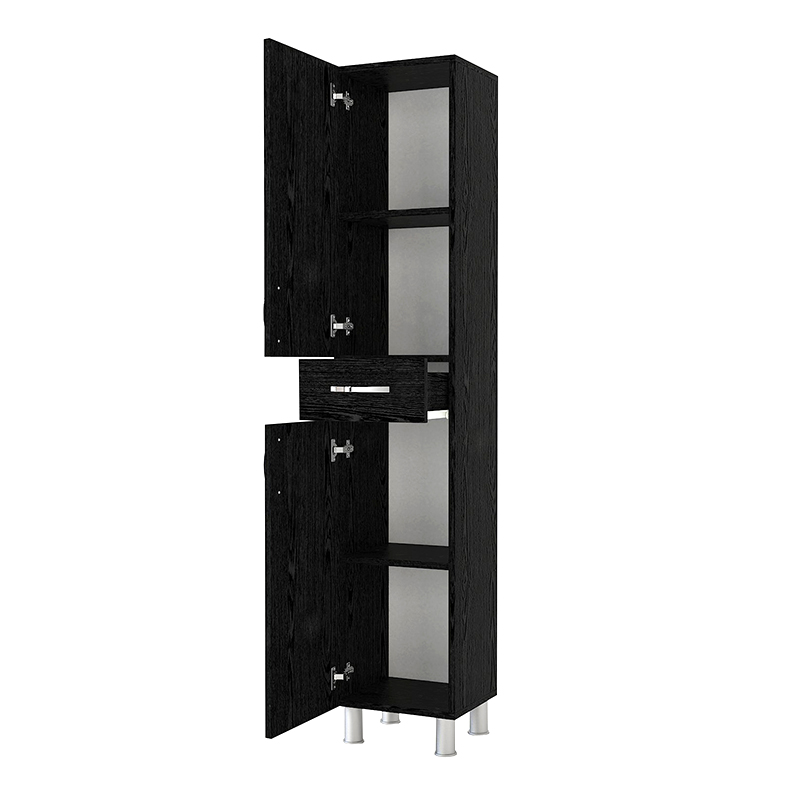 Selina Megapap melamine kitchen/bathroom cabinet in sencron black color 35x31x179cm.