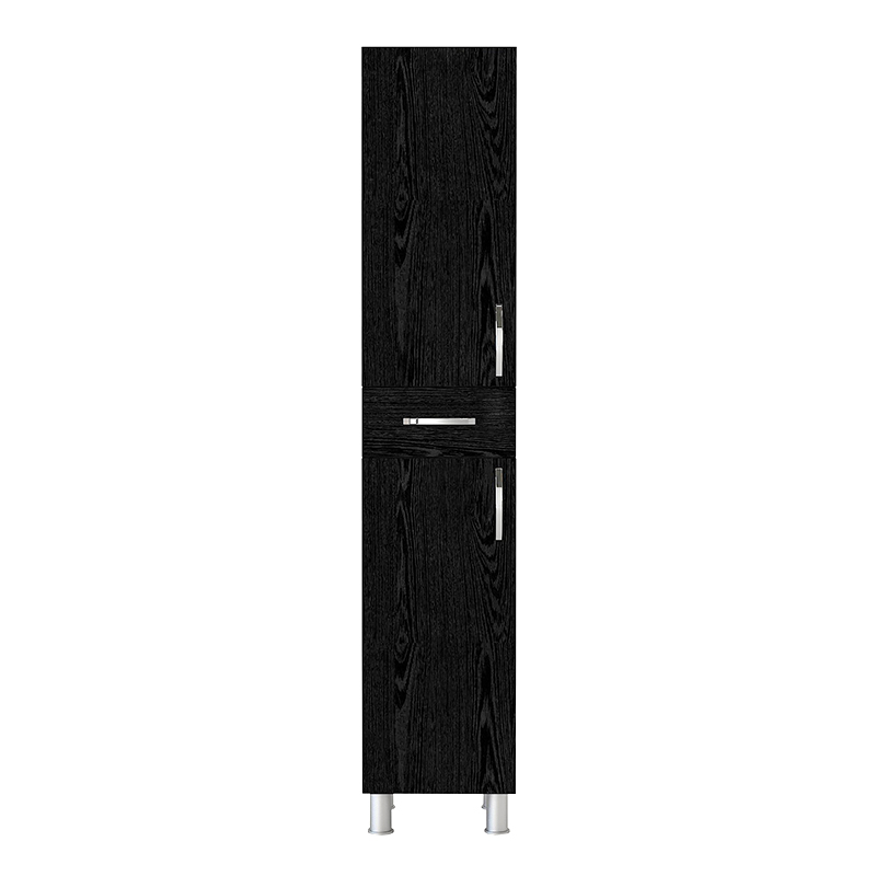 Selina Megapap melamine kitchen/bathroom cabinet in sencron black color 35x31x179cm.