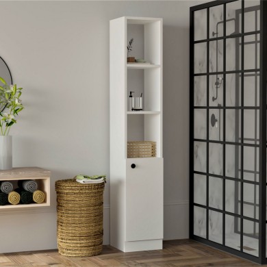 Trend Megapap melamine kitchen - bathroom cabinet in white color 30x29.6x170cm.