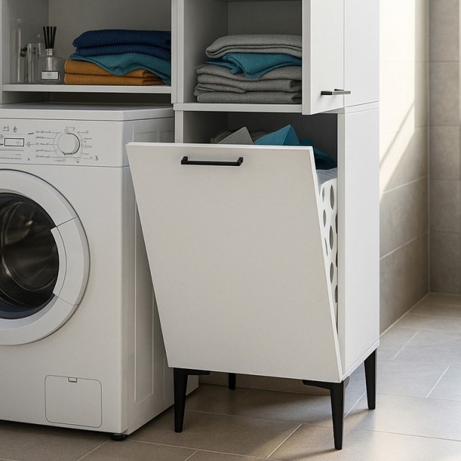 Singa Megapap melamine multipurpose cabinet in white color 45x40x180cm.