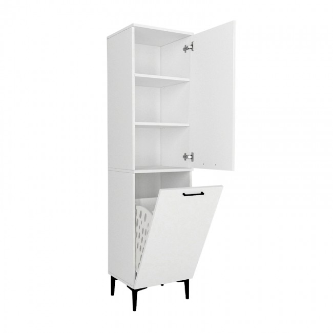 Singa Megapap melamine multipurpose cabinet in white color 45x40x180cm.