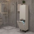 Ντουλάπι με καλάθι απλύτων Singa Megapap χρώμα sandstone 45x40x180εκ.