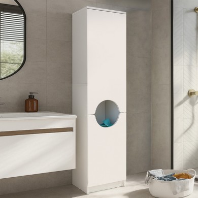 Verga Megapap melamine multipurpose cabinet in white color 45x40x180cm.