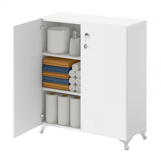 Ντουλάπι με κλειδαριά Cilem Megapap χρώμα λευκό 70x32x88εκ.