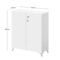 Ντουλάπι με κλειδαριά Cilem Megapap χρώμα λευκό 70x32x88εκ.