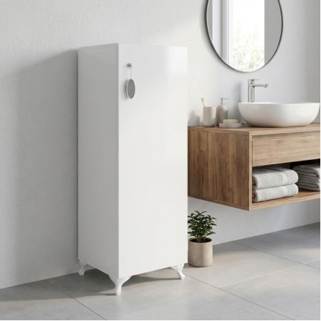 Zehra Megapap melamine multipurpose cabinet in white color 30x32x108cm.