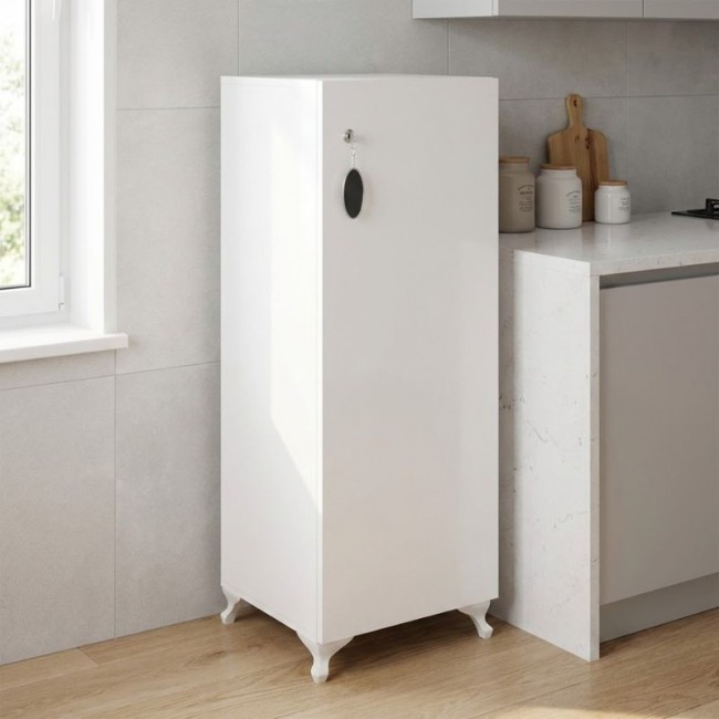 Ντουλάπι με κλειδαριά Zehra Megapap χρώμα λευκό 30x32x108εκ.