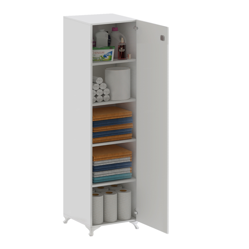 Ντουλάπι με κλειδαριά Zehra Megapap χρώμα λευκό 30x32x168εκ.