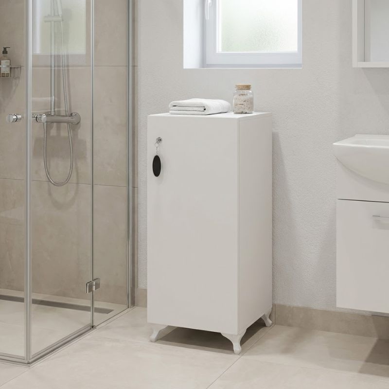Ντουλάπι με κλειδαριά Zehra Megapap χρώμα λευκό 30x32x88εκ.