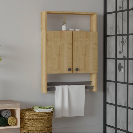 Ela Megapap melamine bathroom cabinet in sapphire oak color 60x15x87cm.