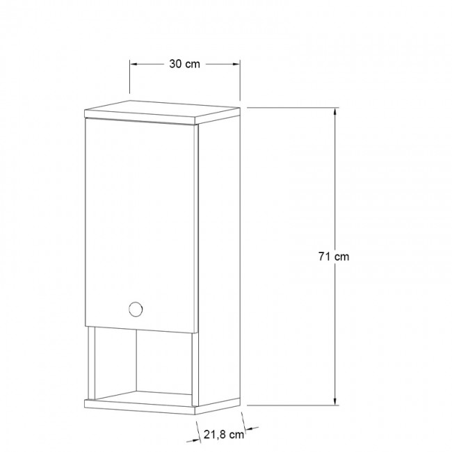 Ντουλάπι μπάνιου επιτοίχιο Mis Megapap χρώμα λευκό 30x21,8x71εκ. Ντουλάπι μπάνιου επιτοίχιο Mis Megapap χρώμα λευκό 30x21,8x71εκ.