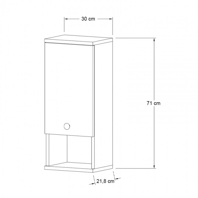 Ντουλάπι μπάνιου επιτοίχιο Mis Megapap χρώμα sapphire oak 30x21,8x71εκ. Ντουλάπι μπάνιου επιτοίχιο Mis Megapap χρώμα sapphire oak 30x21,8x71εκ.