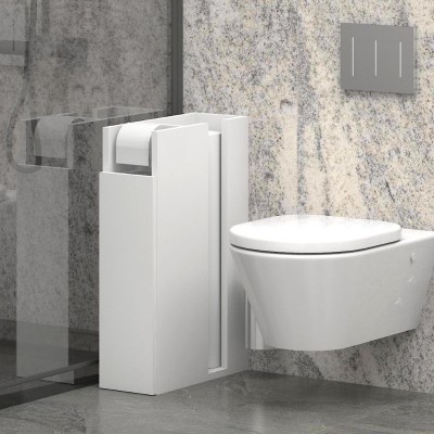Ντουλάπι μπάνιου Paper Megapap χρώμα λευκό 17x42x66εκ.