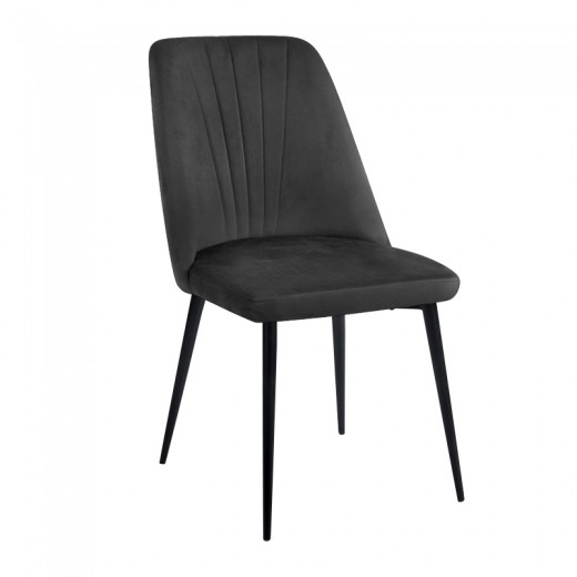 OLIVIA BLACK VELVET/PU ΚΑΡΕΚΛΑ ΜΕΤΑΛΛΙΚΗ