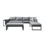 ORBEA Set Alu (Sofa+2 Benches+Coffee Table) Dark Grey/Cushions Dark Grey