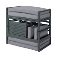 ORBEA Set Alu (Sofa+2 Benches+Coffee Table) Dark Grey/Cushions Dark Grey