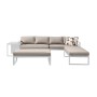ORBEA Set Alu (Sofa+2 Benches+Coffee Table) White/Cushions Beige